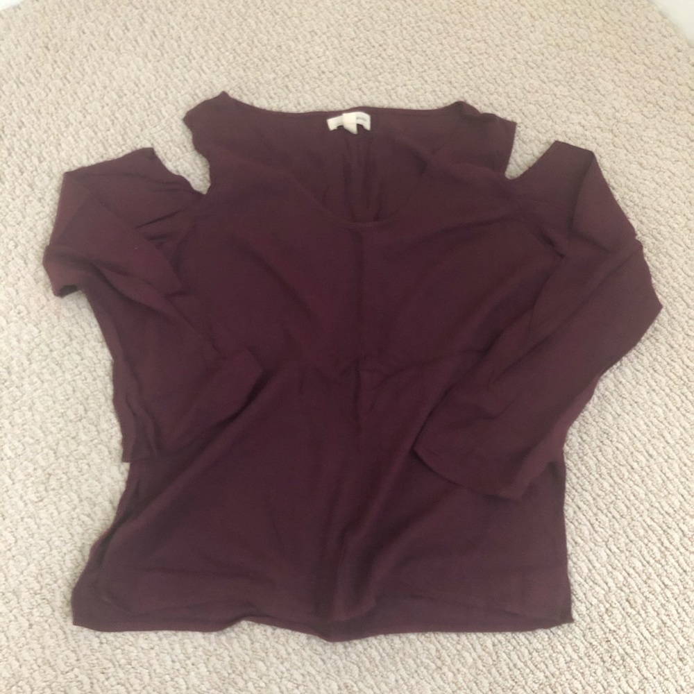 Long sleeve open shoulder blouse